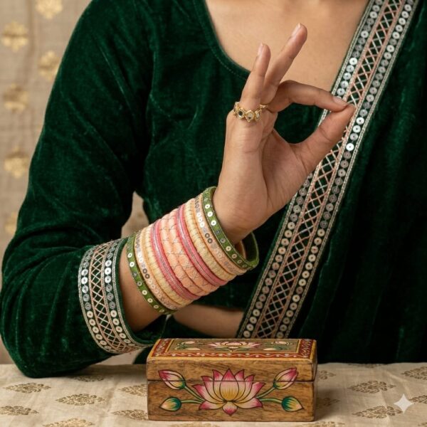 avusan | Set of 10 Premium Handmade Cotton Thread Bangles | Size 2.8